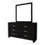 Commode contemporaine à six tiroirs de rangement à finition noire