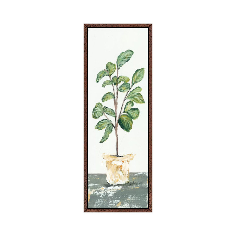 Fig Tree by Roey Ebert - Painting on Canvas, 121.92cm H x 40.64cm W x 3.81cm D, Classic Brown Wood Framed