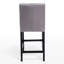 Tabouret de comptoir Kd (2), abat-jour gris, P 17,75 po x l 23,20 po x H 37,73 po, base en bois massif, tissu d'ameublement 100% gris chic et élégant