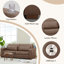  Canapé en similicuir de 89 po avec coussin lombaire amovible, porte-gobelets et pieds en bois massif-1575999711