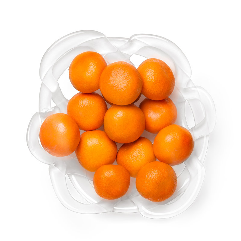 Basket Crystal Decorative Plate, Small (3" H x 12" W x 12" D), Red