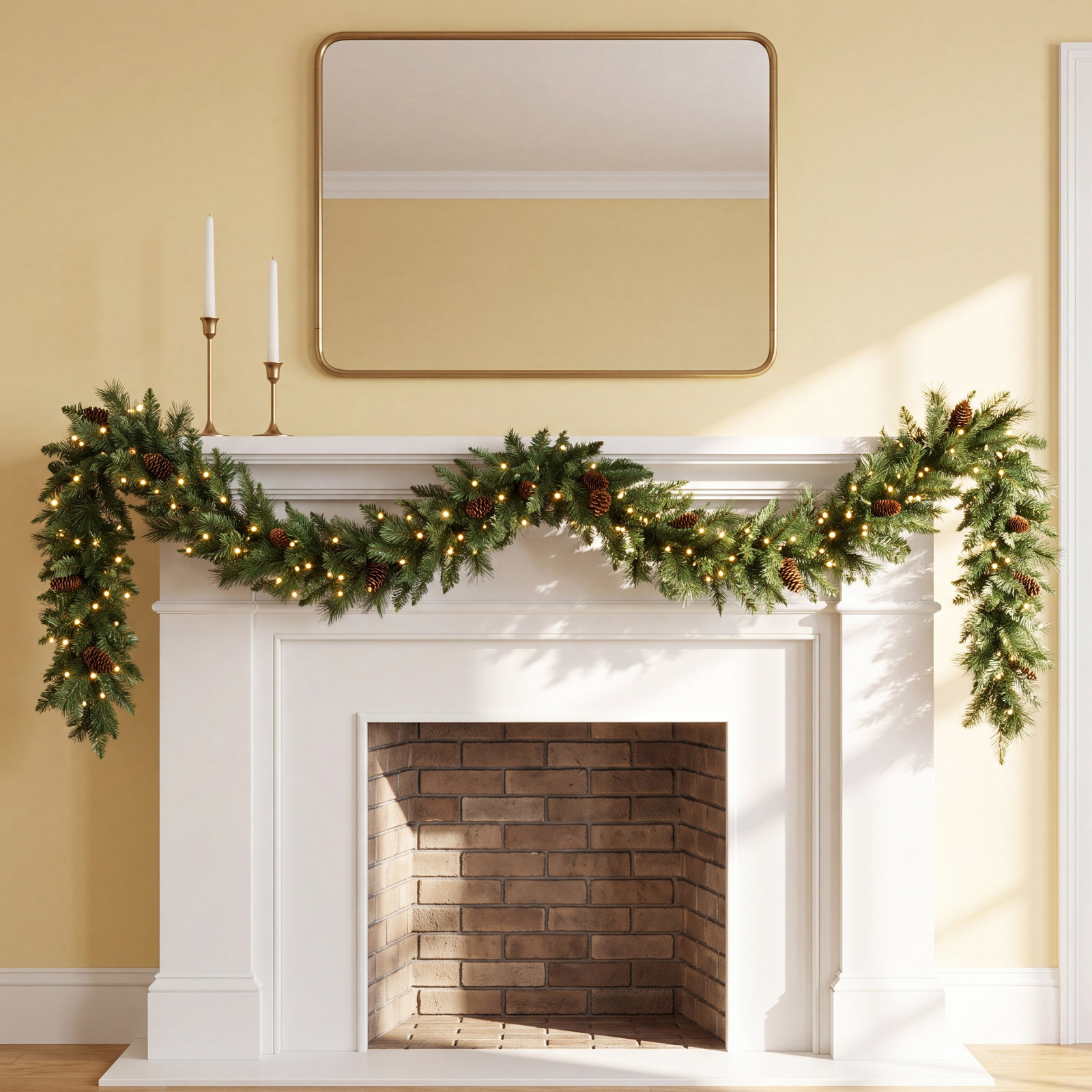 108" Pre-Lit Spruce Christmas Garland