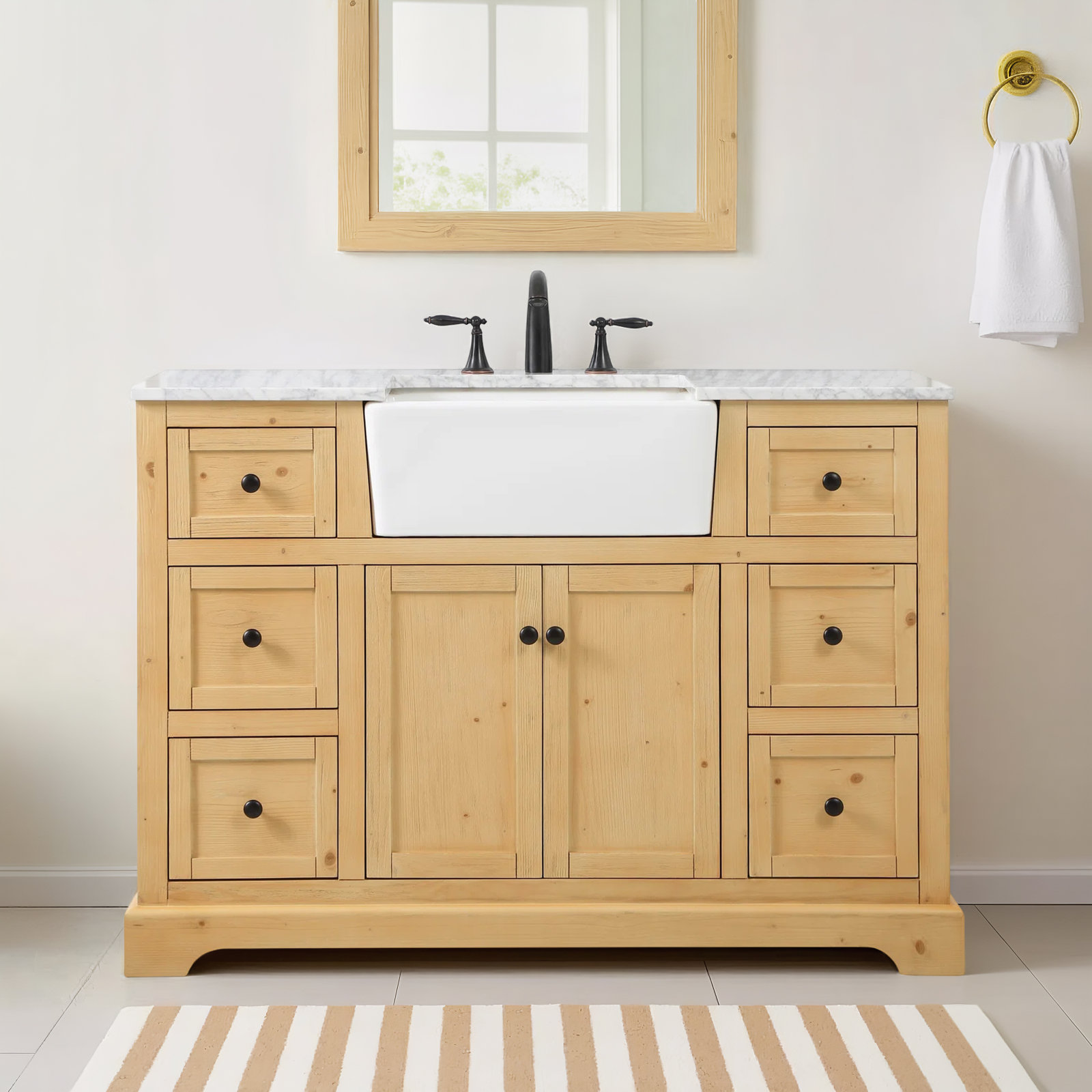 Pardue 48'' Single Bathroom Vanity, Natural Wood