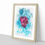 Fuscia Pink Dying Rose Watercolour - Picture Frame Graphic Art-56923547-56923548