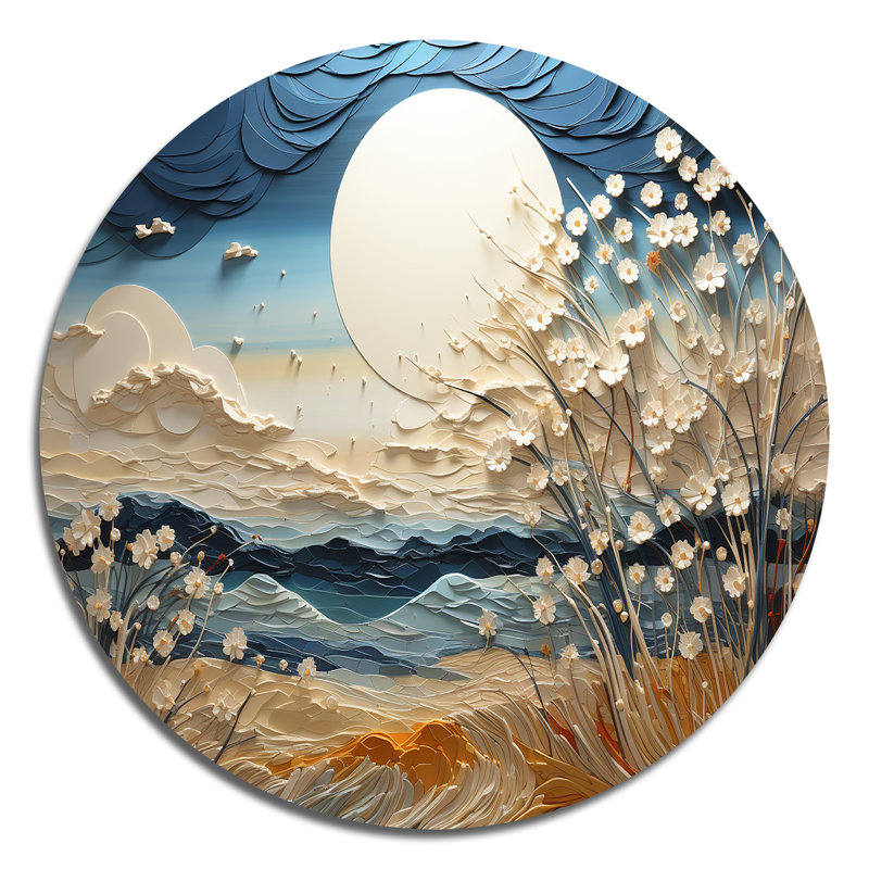 Lirette - Paysages d'art rond en métal, H 29 po x l 29 po