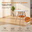 Table de salle à manger ronde en bois et blanc de 80 cm (31,5 po) avec panier sous la table pour petits espaces