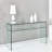 Glass Console Table, Transparent Tempered  Glass Console Table With Rounded Edges Desks, Sofa Table