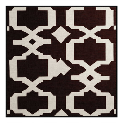 Machine Washable Trellis Black Area Rug