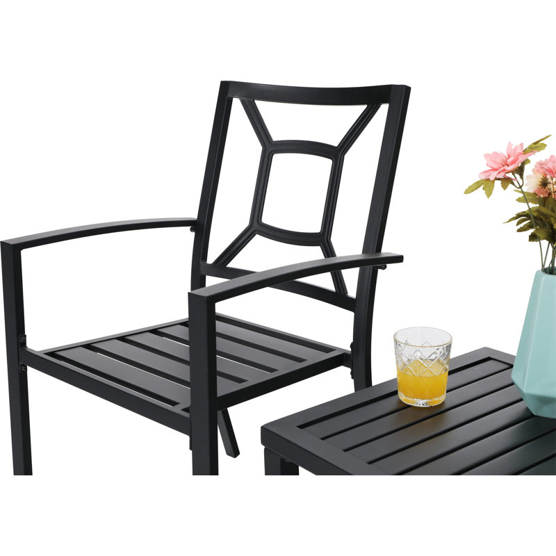 Jacqualin Stacking Patio Dining Armchair with Cushion