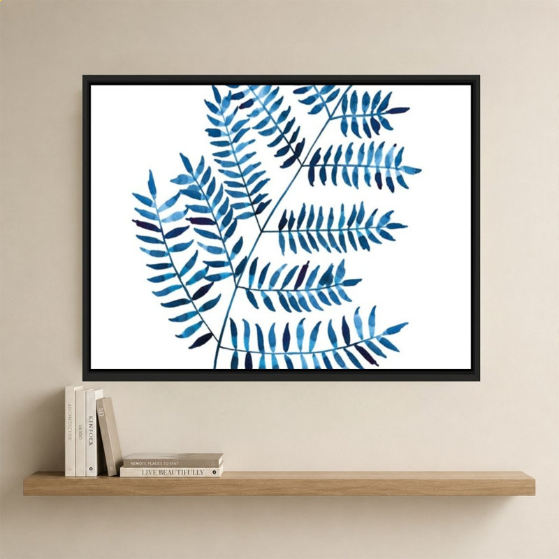 «Woodland Fern» par Mercedes Lopez Charro - impression sur toile, 34" H x 44" W, Black