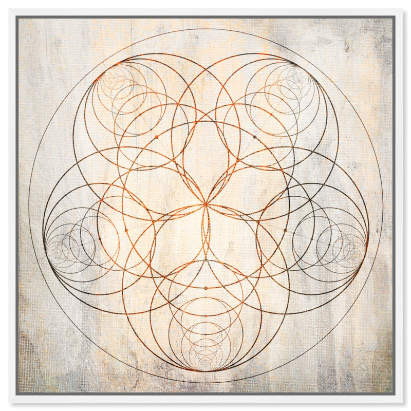 Geometria Sa Geometric - impression, Toile blanche encadrée, H 40 po x l 40 po