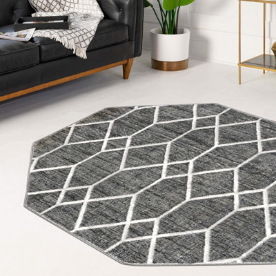 Tapis intérieur rectangulaire en polyester tissé à la machine à motif abstrait Eshin