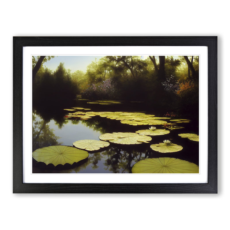 Spectacular Water Lily Pond - Framed Print, Black, 46cm H x 64cm W x 2cm D