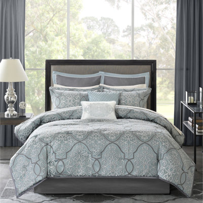 12 Comforter King Blue - Cotton Sheets & With 12 Piece Mix