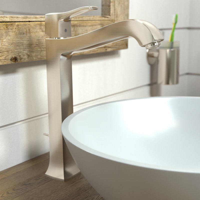 Robinet pour salle de bain à un trou Metris C, Nickel brossé