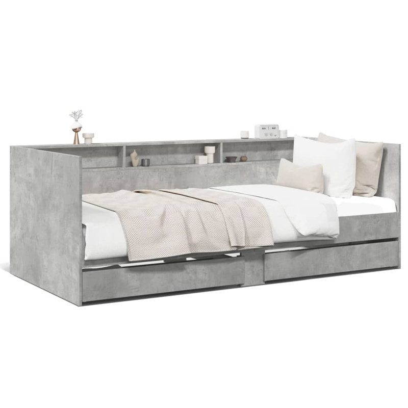 Panaite Daybed With Drawers Concrete Grey, Single (3')