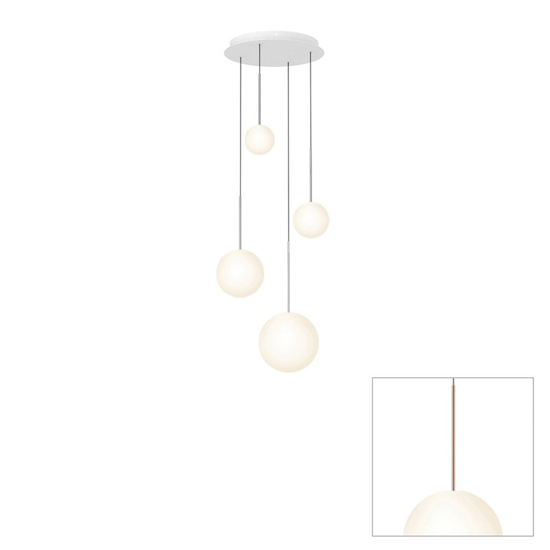 Lustre suspendu sphère Bola, Or rose, H 110 po x l 17 po x P 17 po