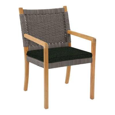 Hudson Teak Patio Dining Chair with Cushion (Set of 2)