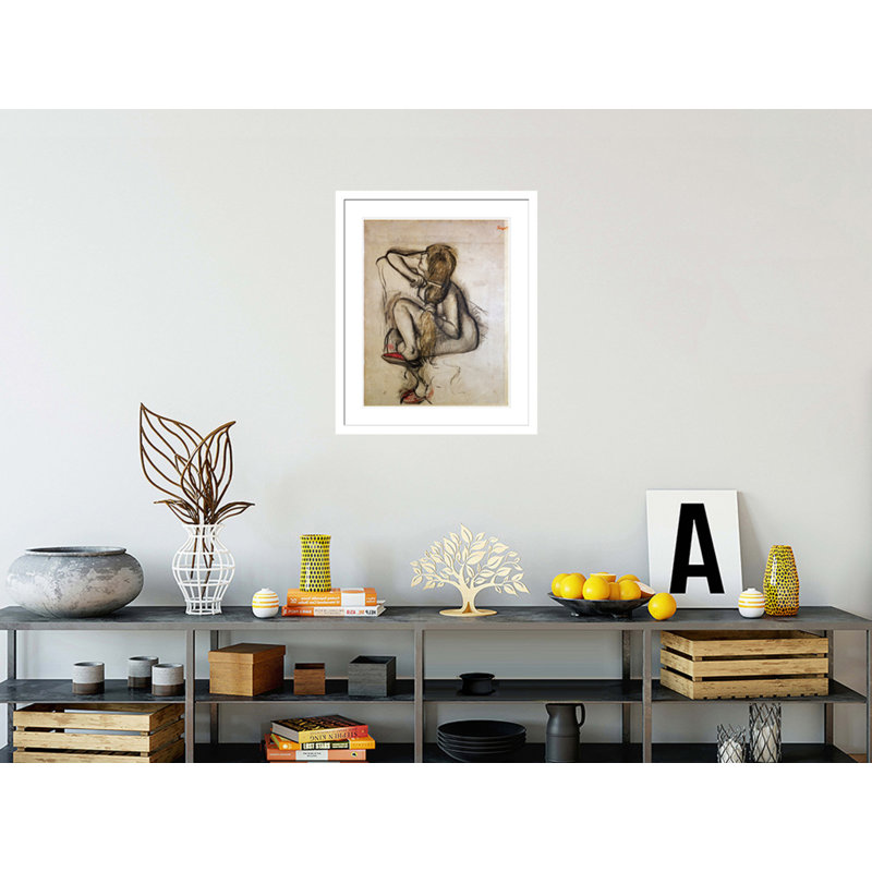 «Woman Combing Her Hair» par Edgar Degas, impression giclée encadrée, H 28,39 po x l 23,5 po