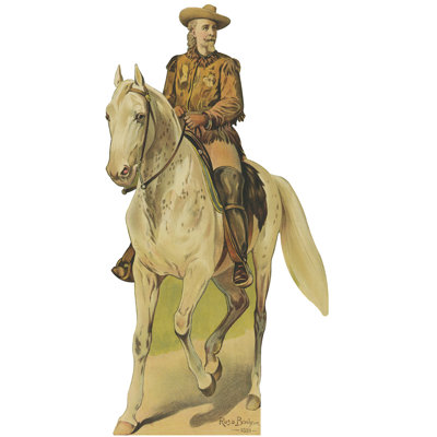 Buffalo Bill sur cheval en carton debout