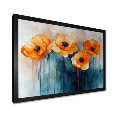 Ilwain Aqua Bloom Of Ranunculus Flowers River III - Ranunculus Wall Art for Living Room