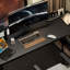 Bureau noir en bois massif en forme de L-108803824-108803828