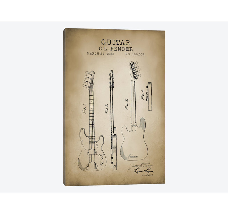 « garde-guitare », impression sur toile, H 26 po x l 18 po x P 1,5 po, Pas de tapis, Toile tendue