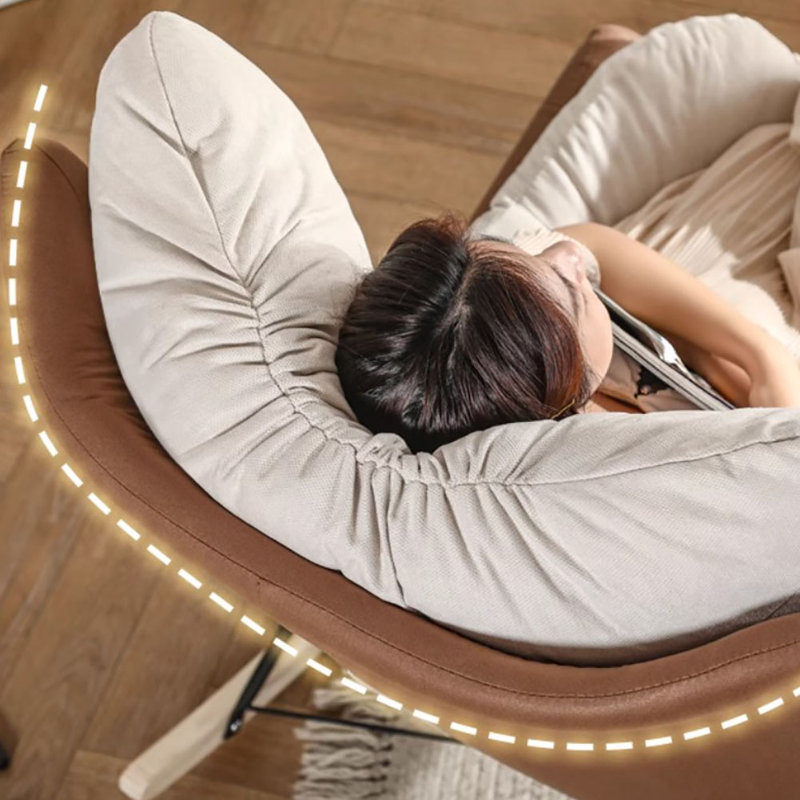Chaise berçante Nordic Simple Home Casual, Café noir