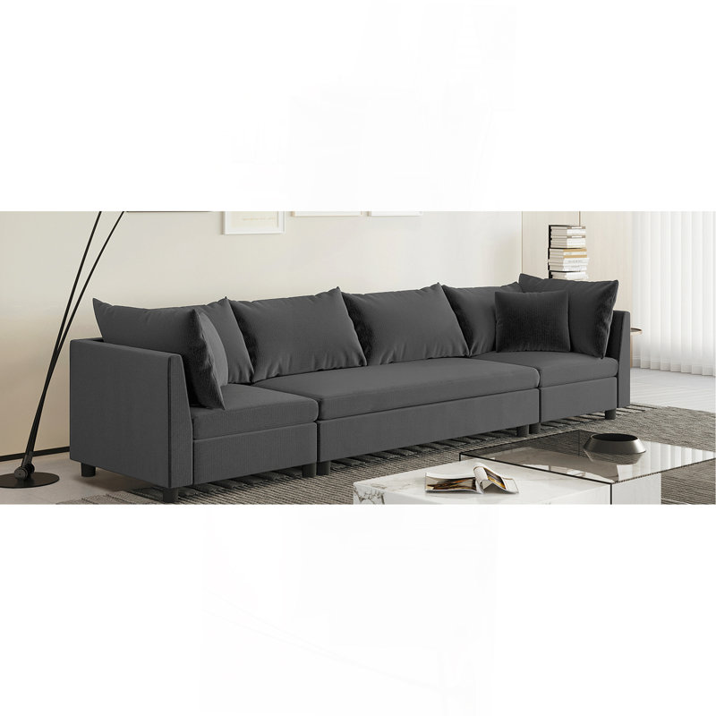 Canapé modulaire moderne 116 * 30 po, Gris chenille