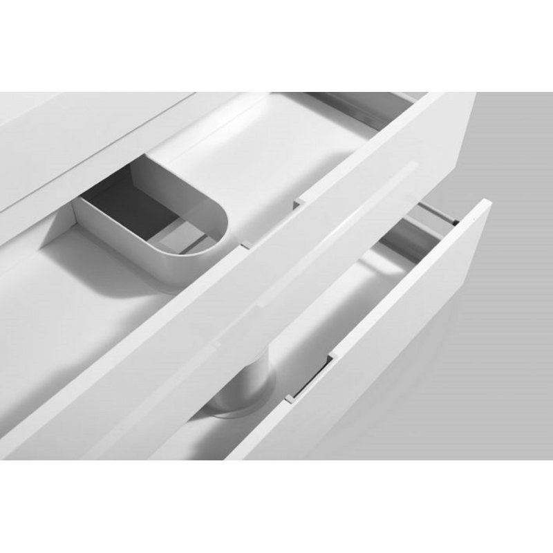 Ensemble de meuble-lavabo mural simple 30 po Royka, Blanc très luisant