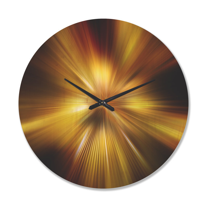 Explosion de teinte dorée - horloge murale moderne en bois, Très grand