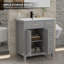 Ensemble de meuble-lavabo simple 30 po avec plateau d'évier Manrique Makowski, robinet en alliage de zinc, surface peinte, portes à fermeture en douceur, certifié EPA-1753375104