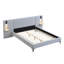 Chic Linen Upholstered Bed with Integrated Lights and Shelves, Grey-634011983