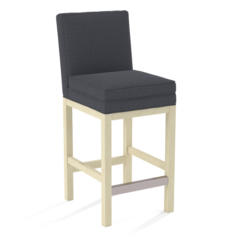 Upholstered Stool, Gray Sugar Performance; 0863-84, Bisque Finish