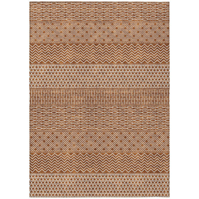 Tapis intérieur lavable à chevrons orange et ivoire 8 pi x 10 pi