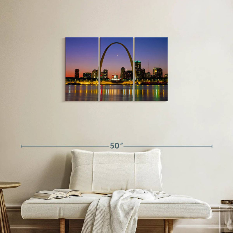 Rorry Gateway Arch At Twilight, 20" H x 33" W