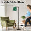 Lampe sur pied à arc avec abat-jour réglable Vase Ming vert Lampe d'inspiration asiatique à pivoines, cerisiers en fleurs, 3 couleurs, intensité variable, lampe sur pied avec interrupteur au pied pour la chambre à coucher