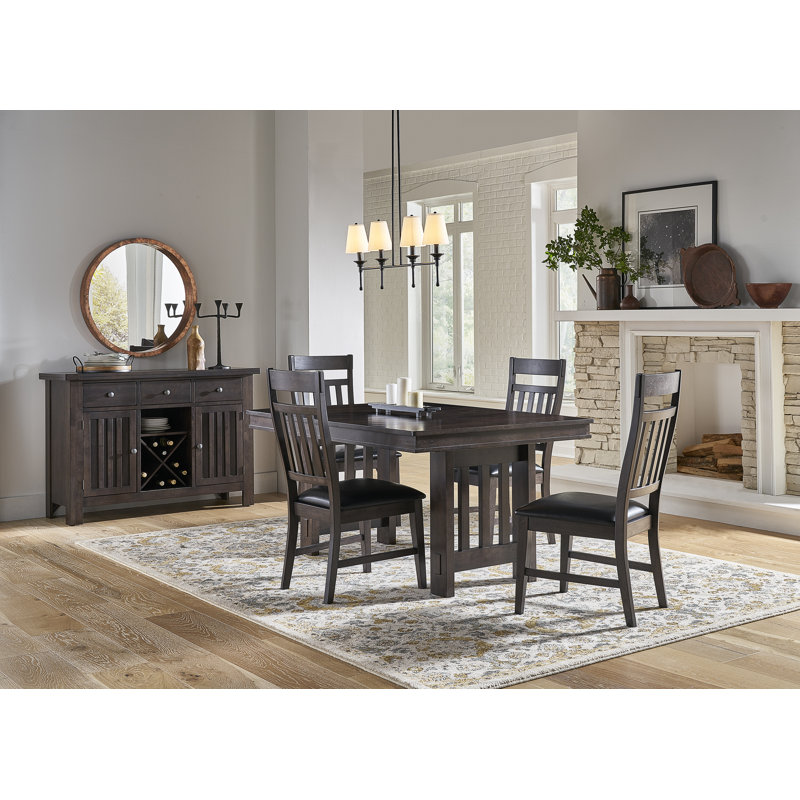 Rumbell Extendable Solid Wood Dining Table, Warm Gray, Warm Gray, Standard Height (30" Height)