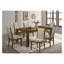 Ensemble de 2 chaises de salle à manger Liyo, structure en bois brun, assise en tissu beige