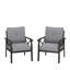 Ensemble de 2 fauteuils d'extérieur en métal avec coussins-129533479