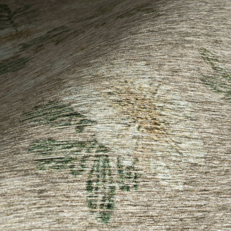  Zanessa Floral Farmhouse Washable Area Rug, Rectangle 5' x 8'