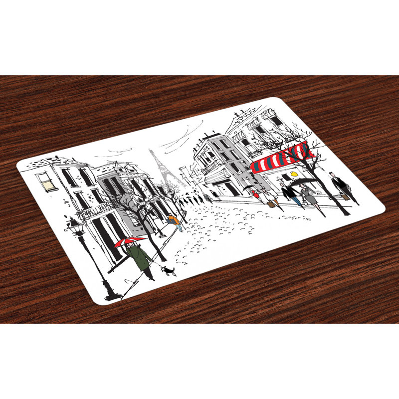 Fernando Colourful Paris Eiffel Tower Placemat