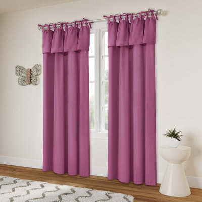 Recycled Cotton Blend Ruffle Tie-Top Curtain Pair