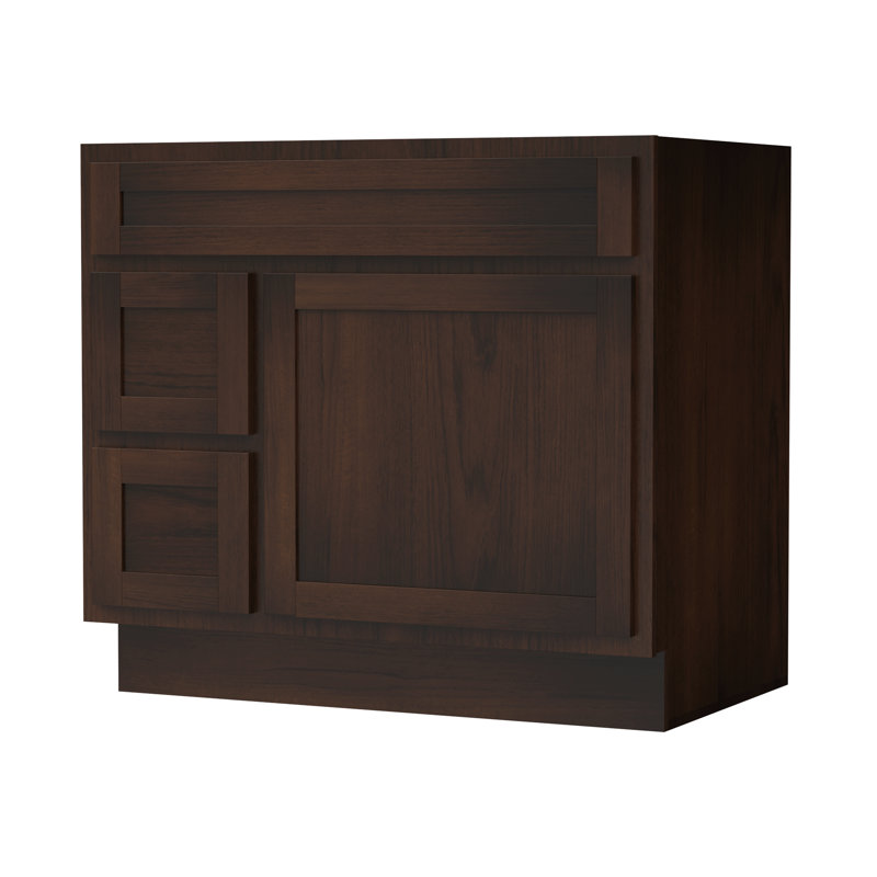 Base de meuble-lavabo simple 36 po seulement, Brun