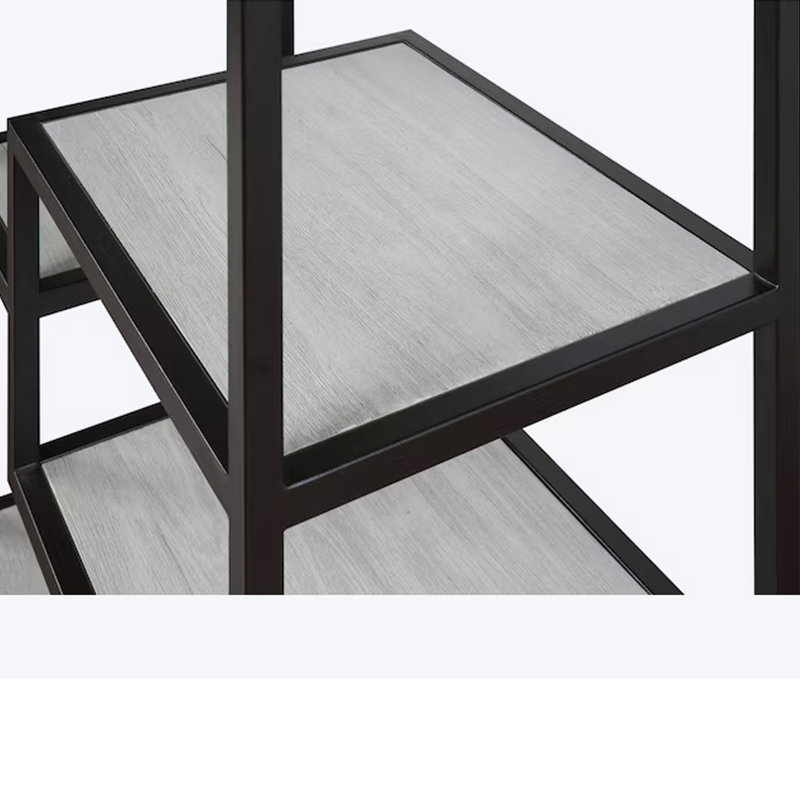 Étagère en métal brun et bois blanc, Blanc