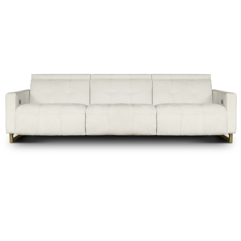 Casino Royale Power Reclining Sofa, Black Caressa Genuine Leather