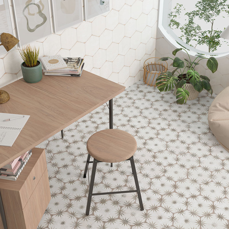 Carreau de porcelaine Odyssey Hexagon 8x9, Gris
