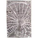 Silk Abstract Area Rug in Gray