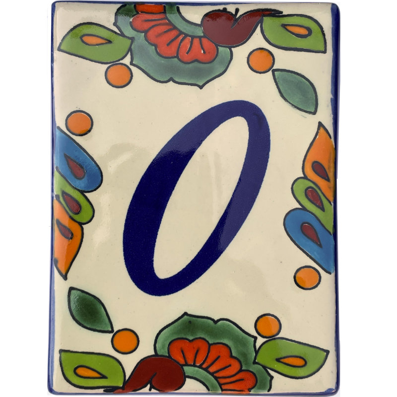 TalaMex mexicain Talavera Hacienda Tile House Number Zero