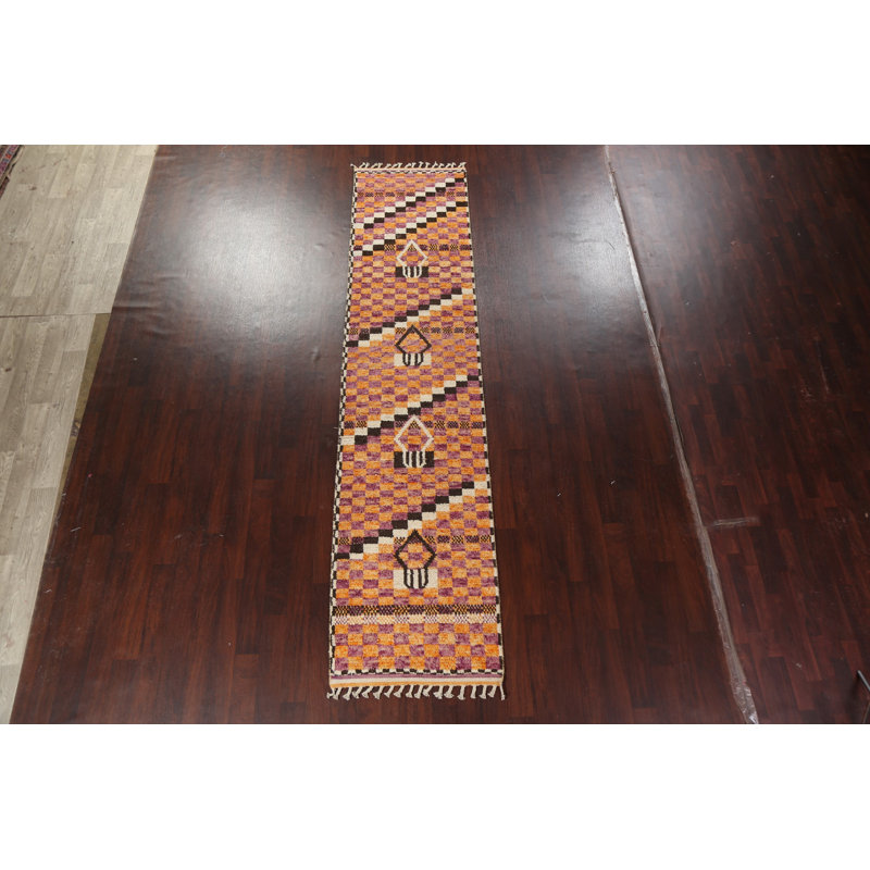 One-of-a-Kind 2'11" X 12'10" New Age Runner Wool Area Rug in Orange